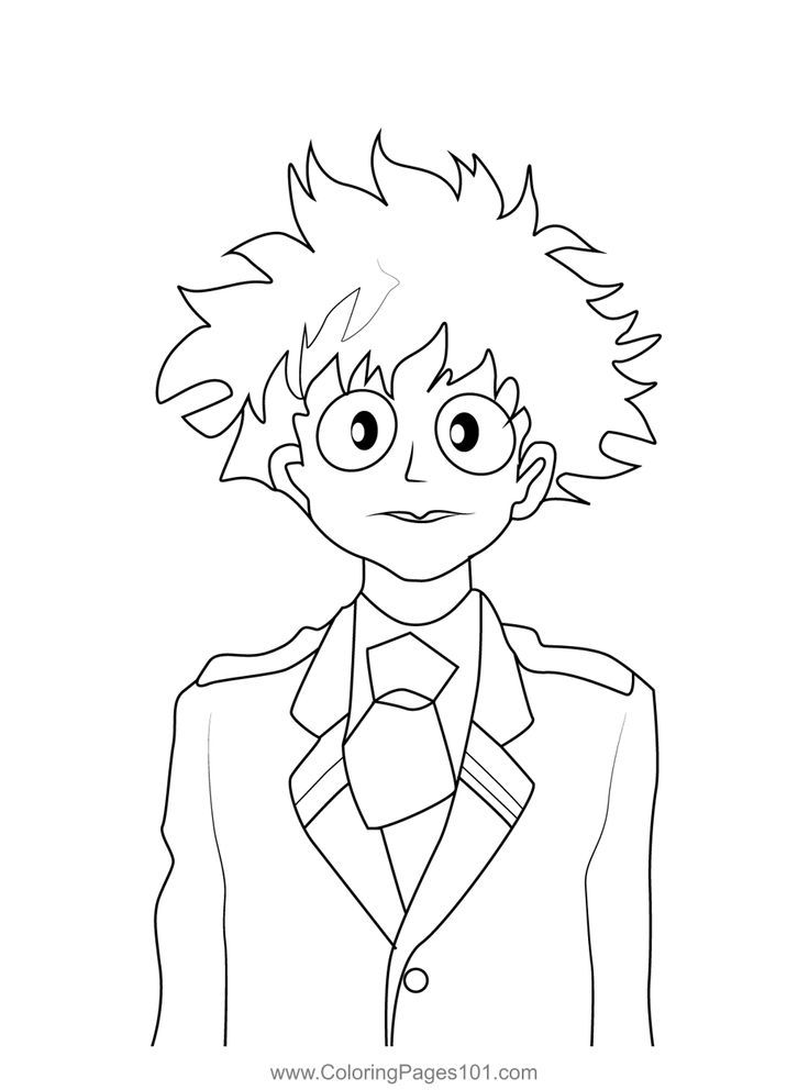 Izuku midoriya student uniform my hero academia coloring page coloring pages my hero academia coloring pages for kids