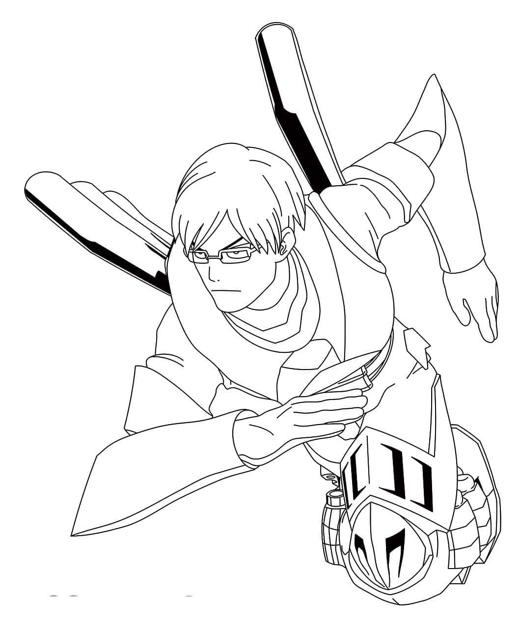 Tenya iida from my hero academia coloring page