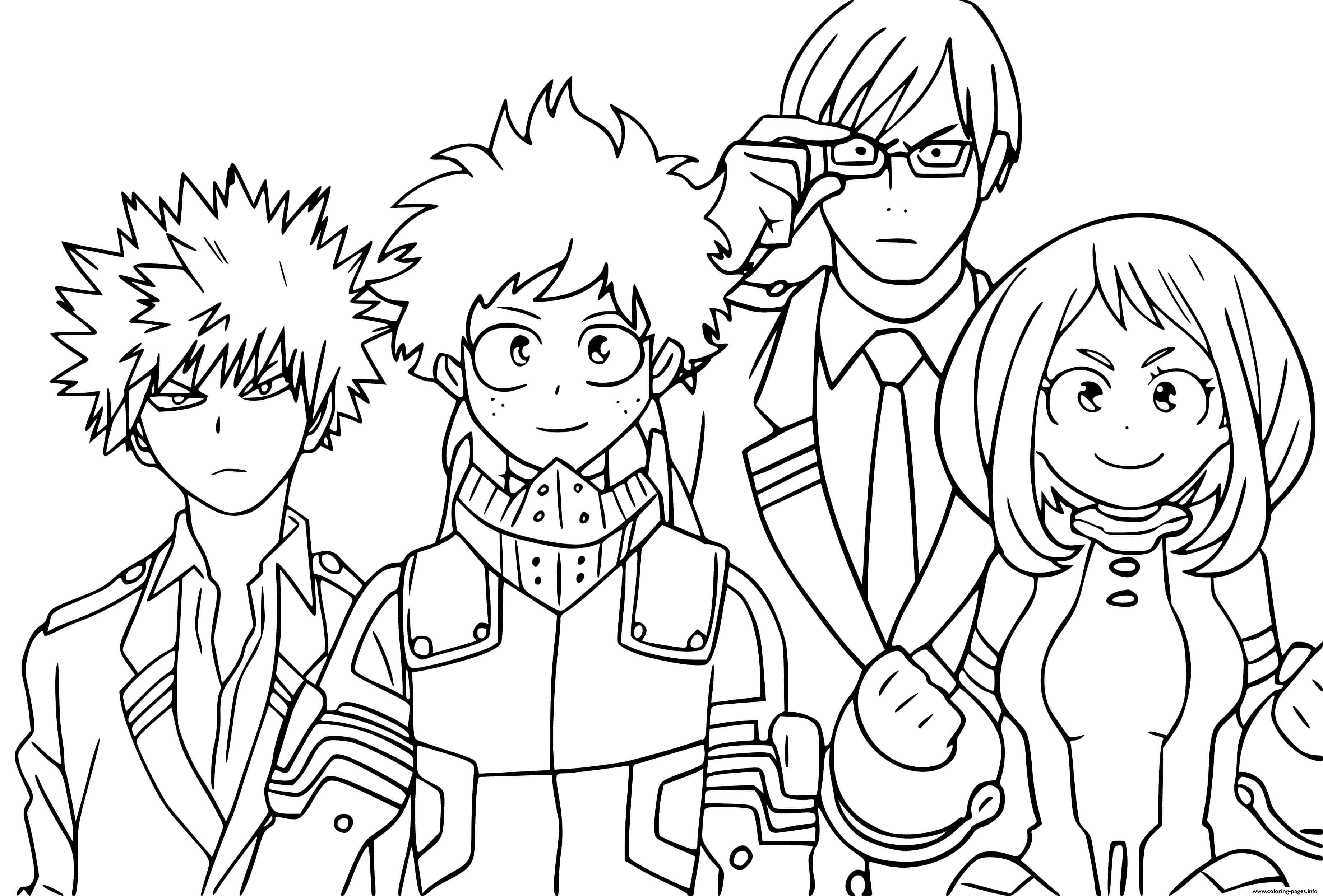 My hero academia manga coloring page printable