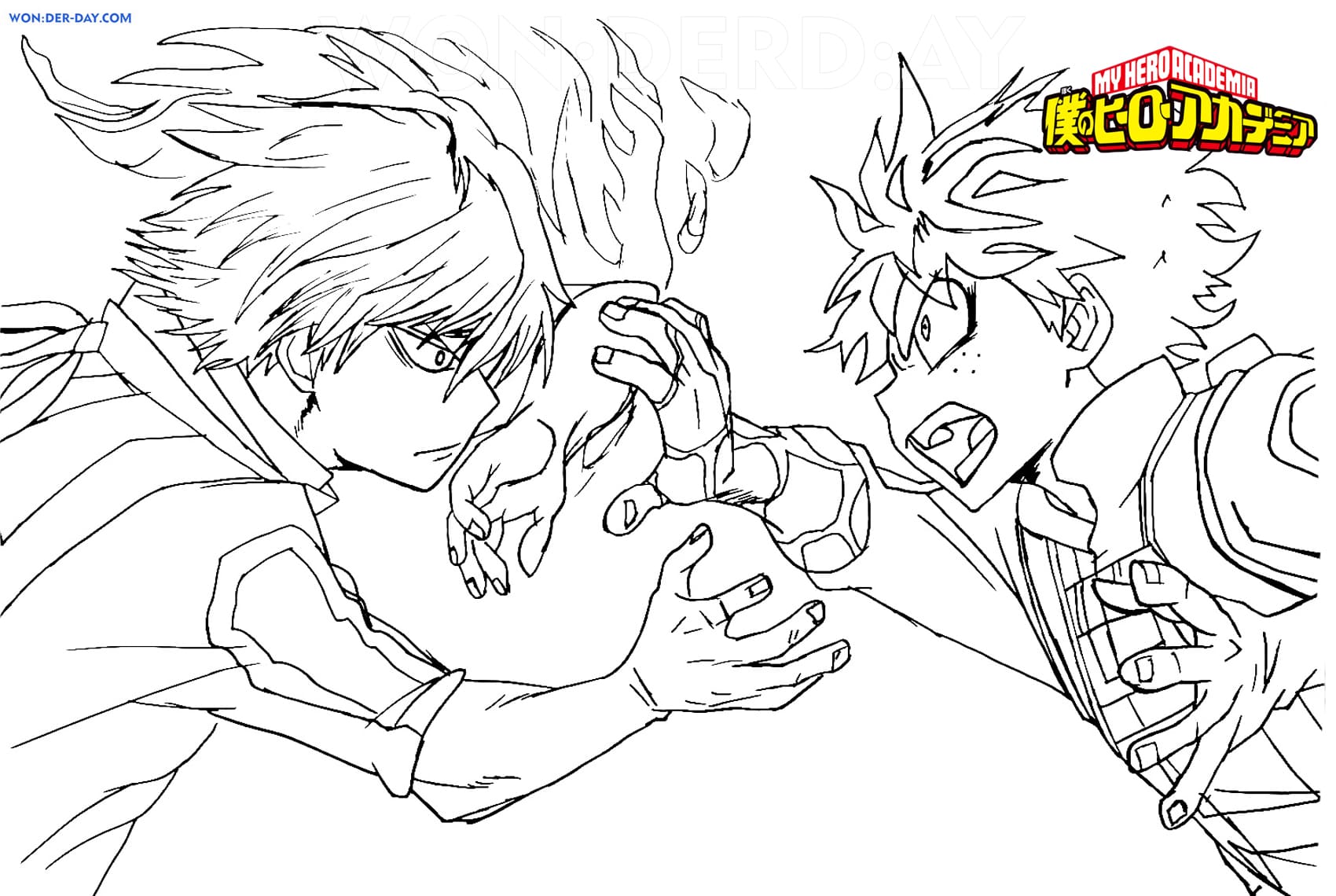 Free printable my hero academia coloring pages for kids