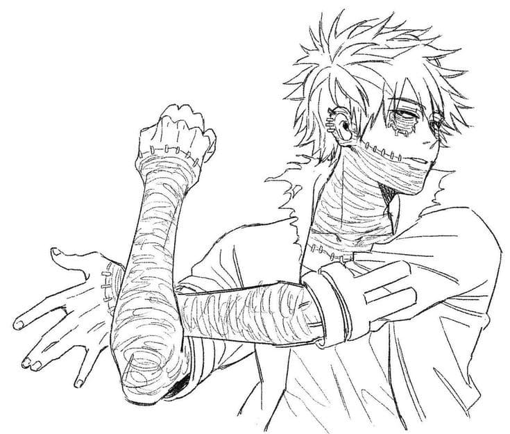 Dabi my hero academia coloring page