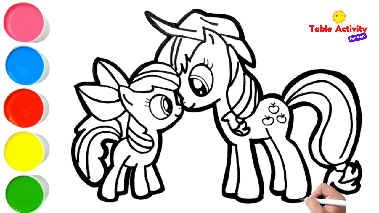 How to draw apple jack and apple bloom from my little pony