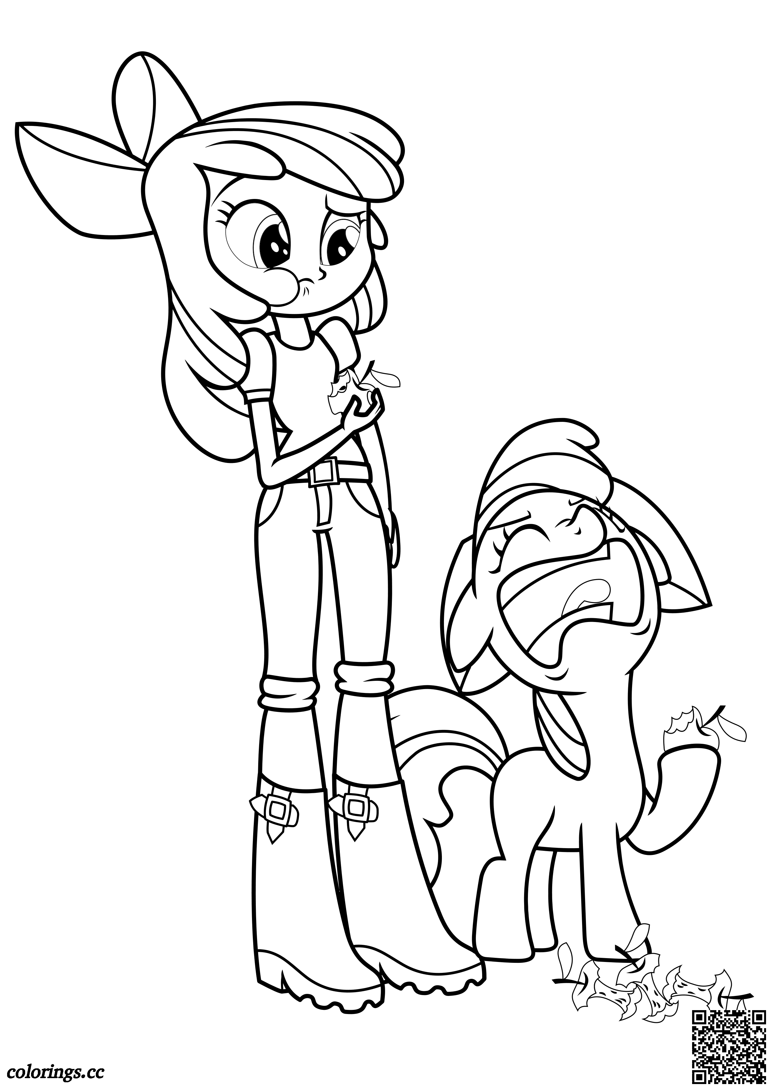 Apple bloom girl and pony coloring pages my little pony equestria girls coloring pages