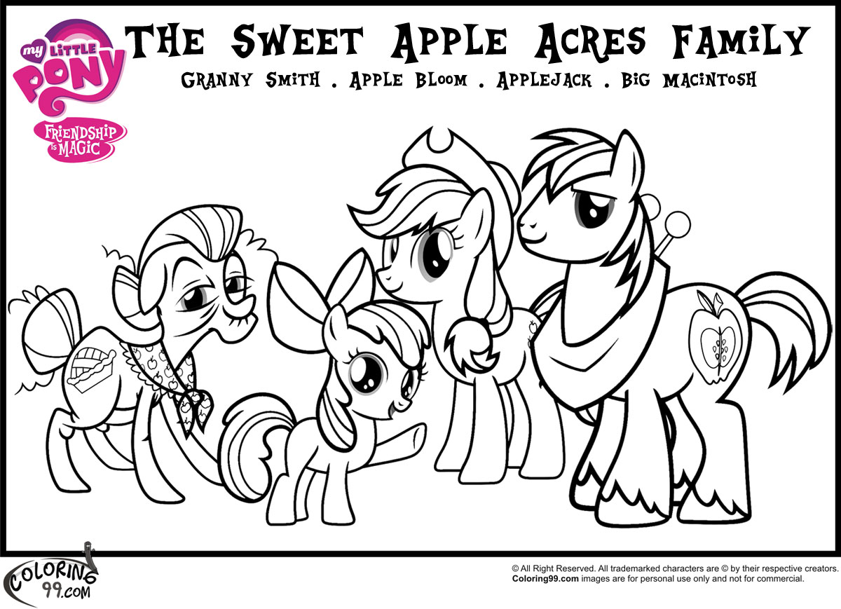 Mlp apple family coloring pages team colors