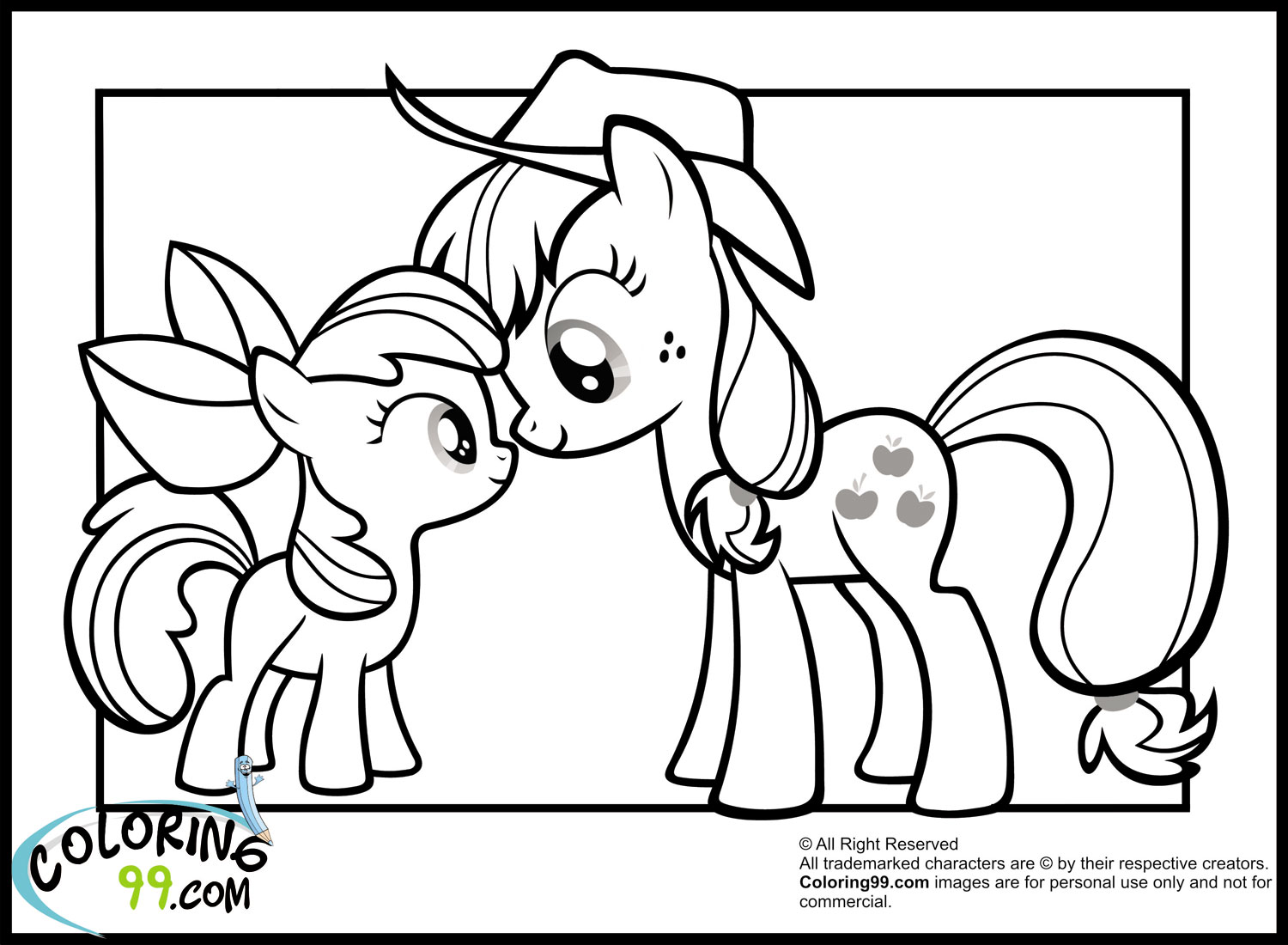 My little pony applejack coloring pages team colors