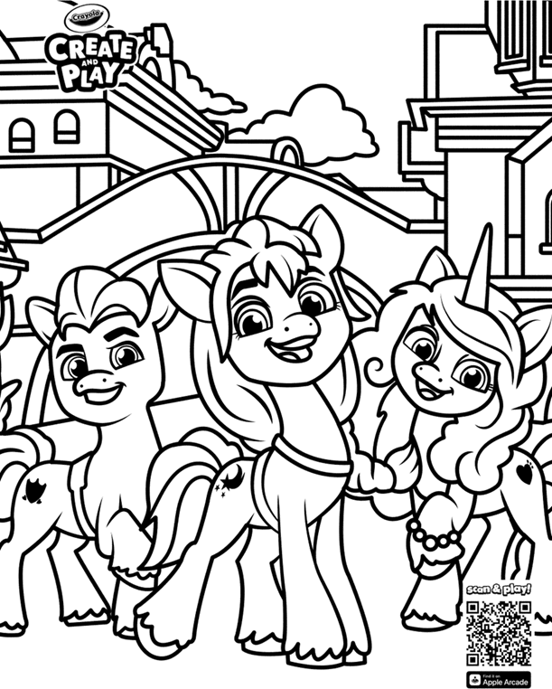 Create and play my little pony friends coloring page