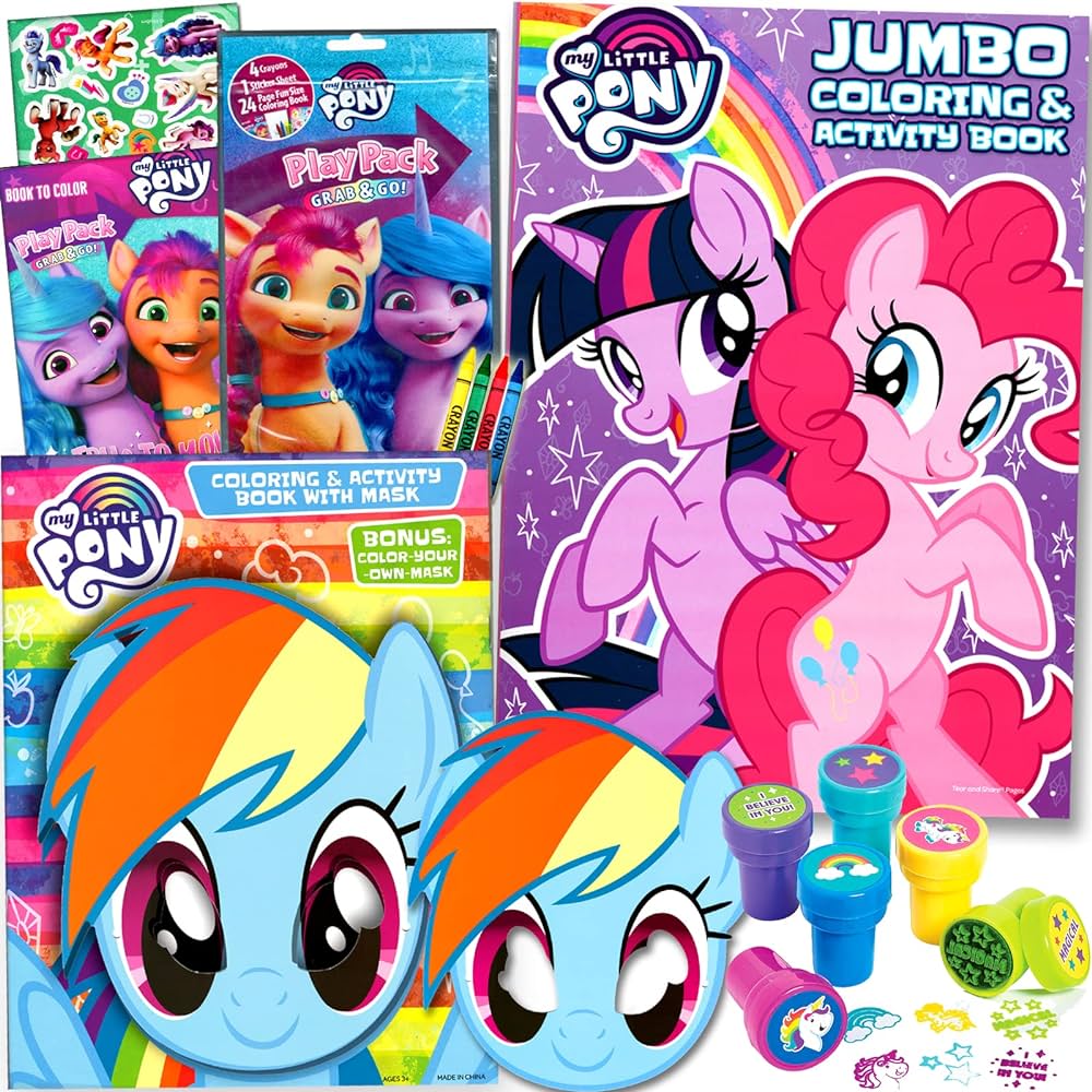 My little pony coloring book with stickers and activity play set toys games