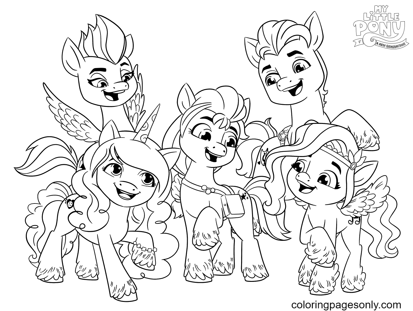 My little pony a new generation coloring pages printable for free download