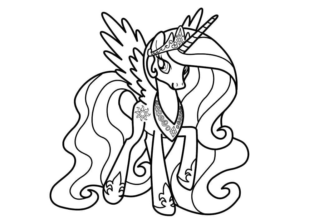 Pretty princess celestia coloring page