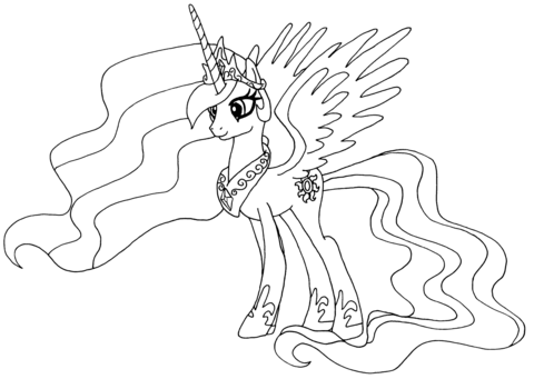 Princess celestia coloring page free printable coloring pages