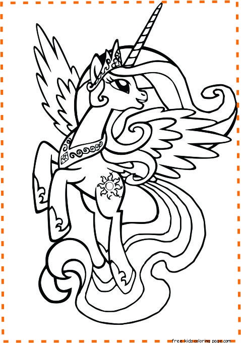 My little pony princess celestia coloring pages coloring in page