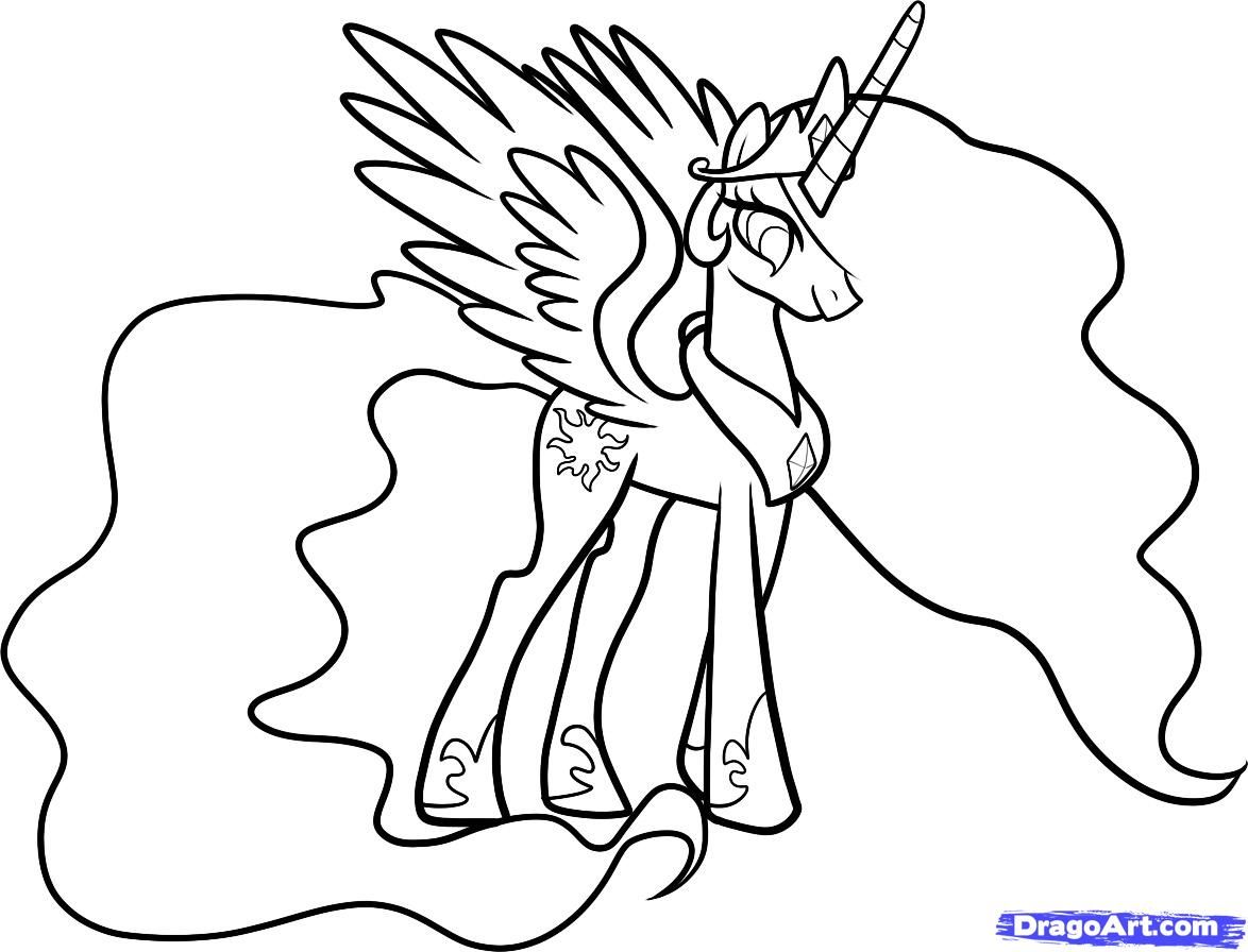 How to draw celestia celestia my little pony step by step cartoons cartoons draw cartoâ my little pony coloring bird coloring pages mandala coloring pages