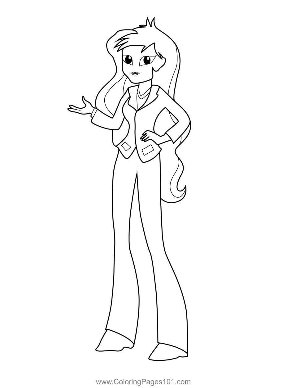 Principal celestia human my little pony equestria girls coloring page for kids