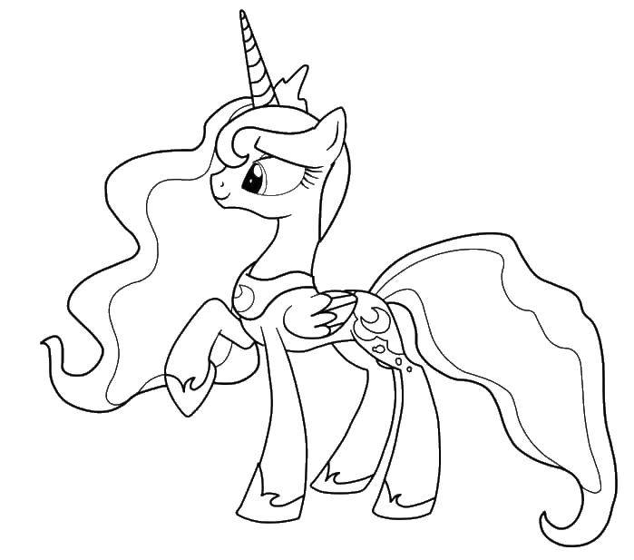 Online coloring pages coloring page princess celestia my little pony download print coloring page