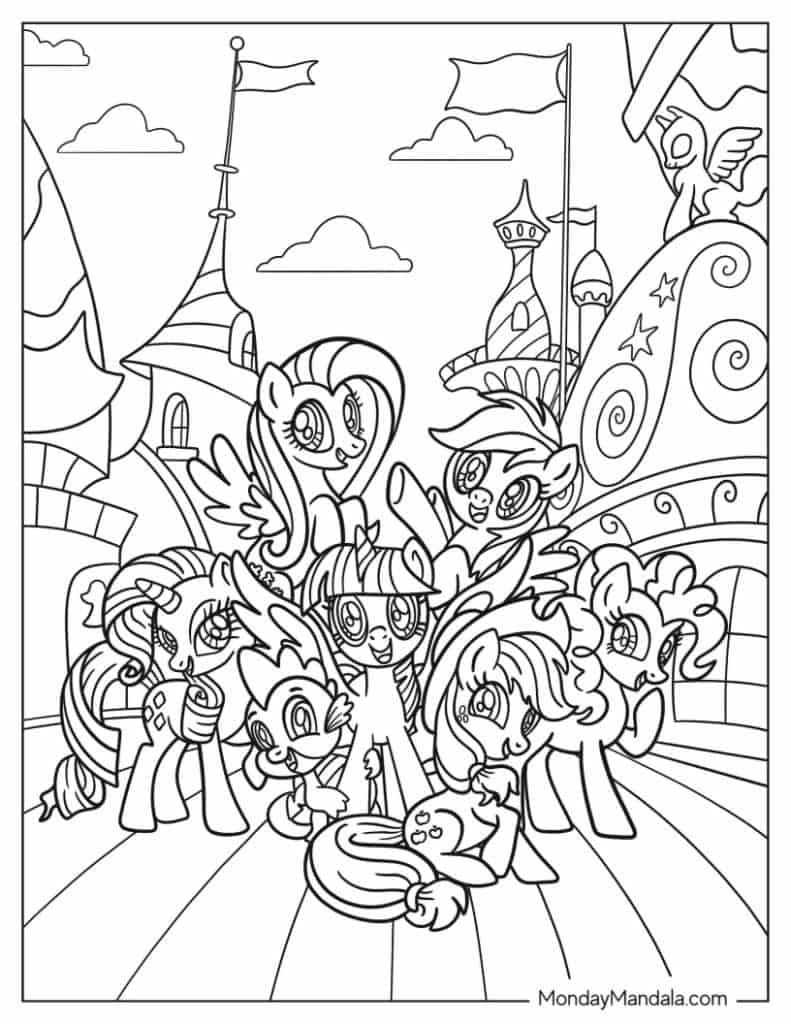 My little pony coloring pages free pdf printables