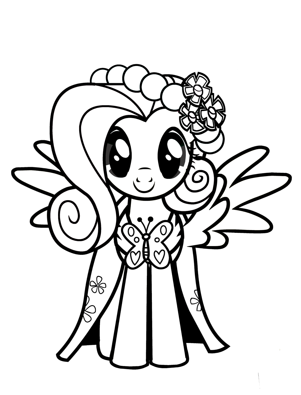 Fluttershy coloring pages