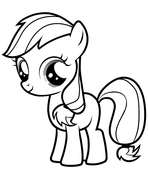 Simple picture of pony for coloring