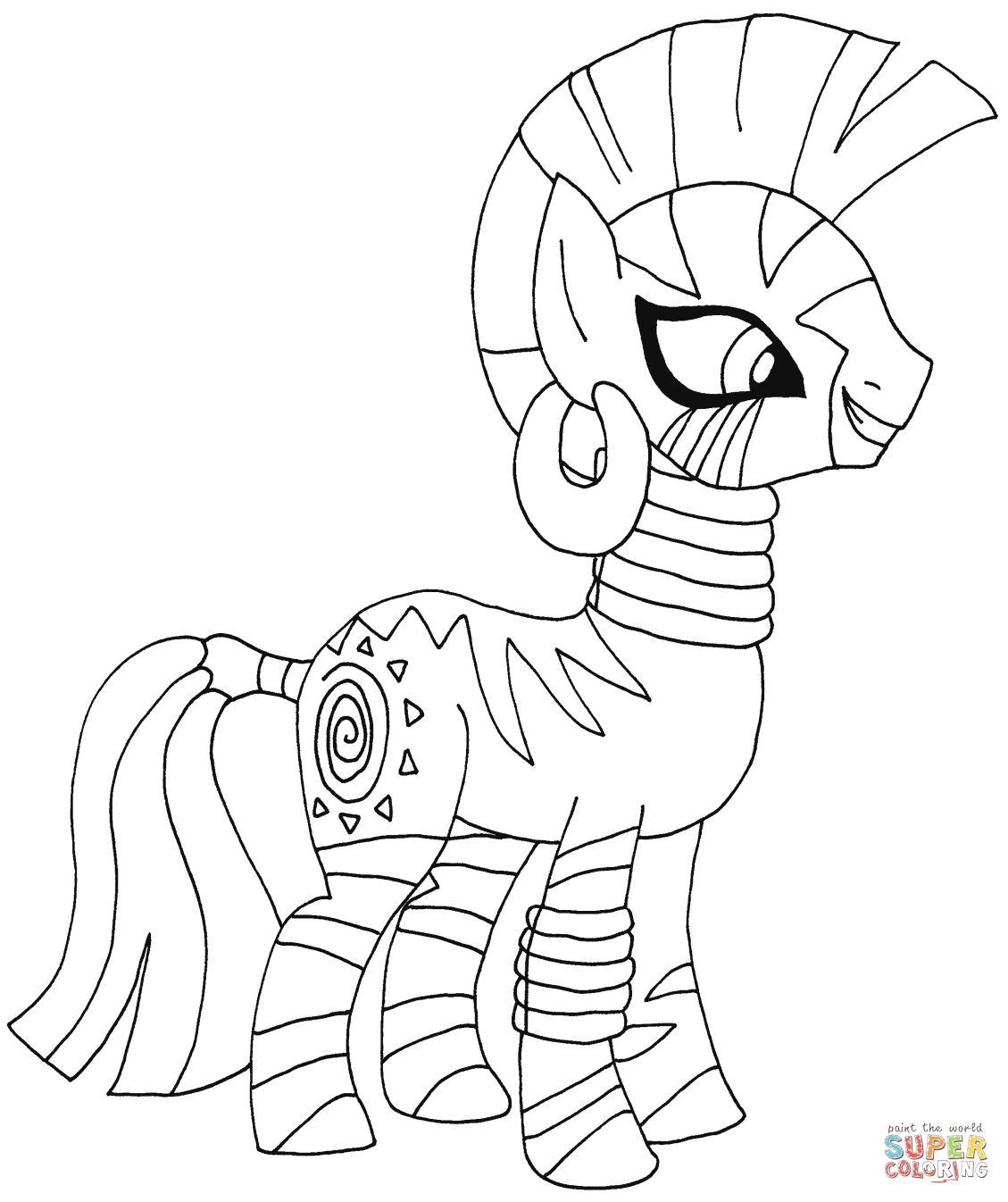 My little pony zecora coloring page free printable coloring pages