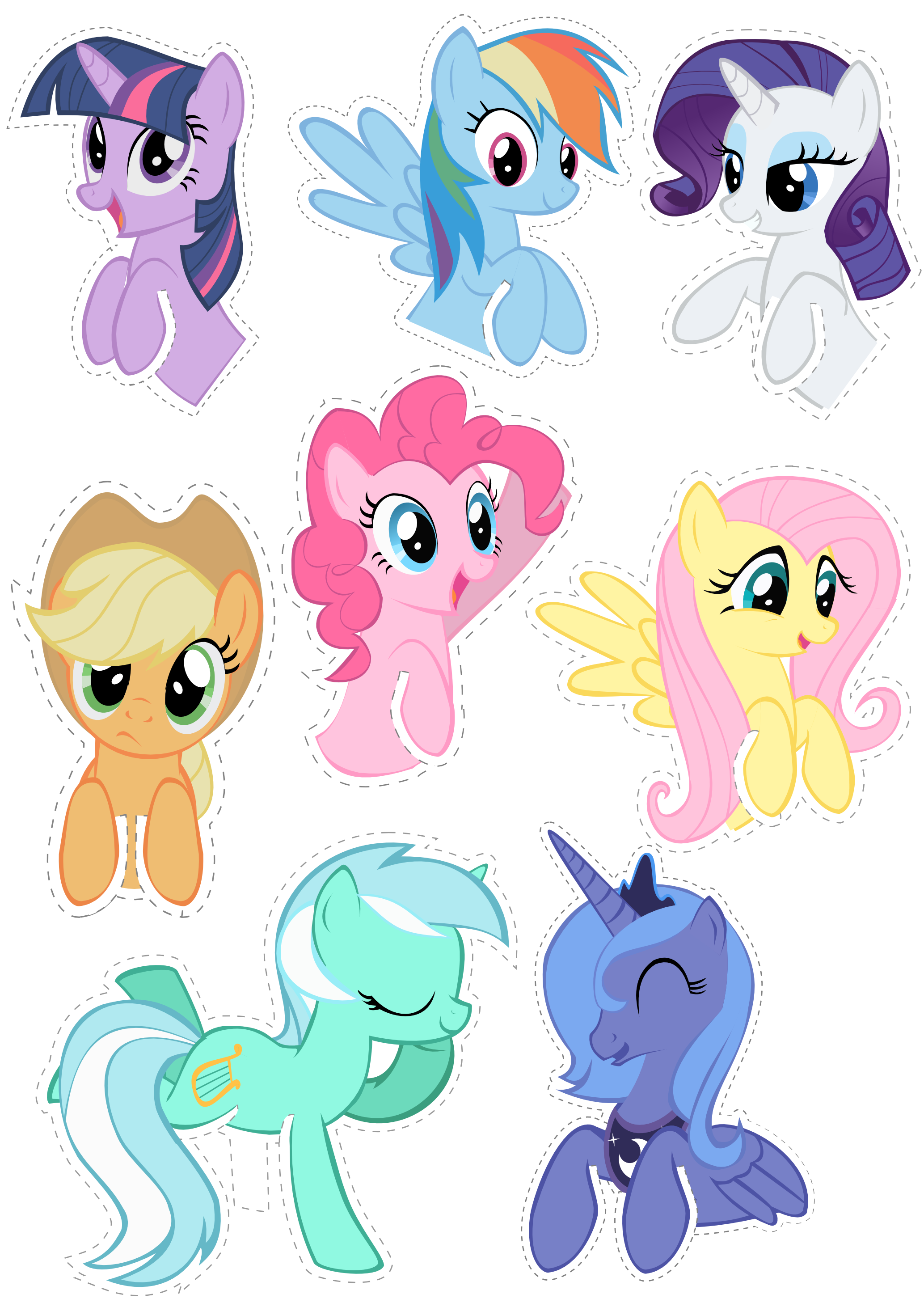 Pocket pony cutouts by oceanbreezebrony on