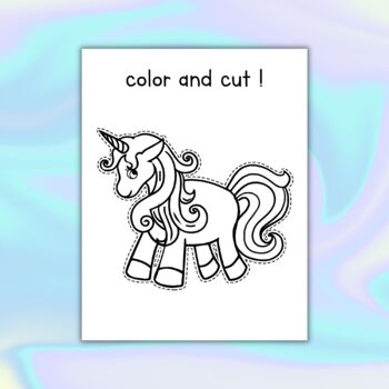 Printable cut paste unicorn activity pages