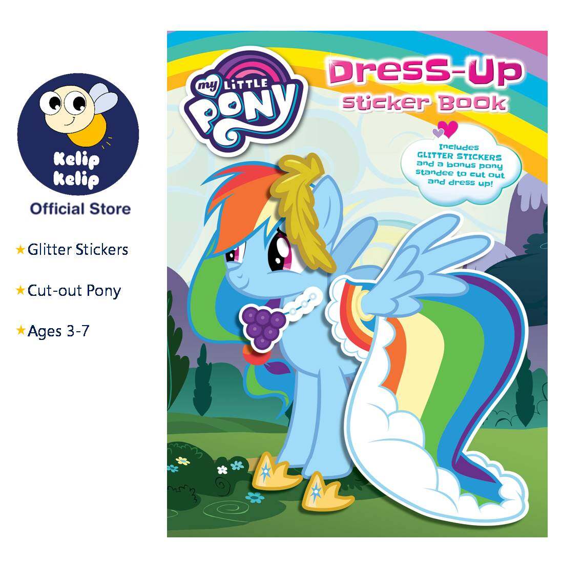 Little pony dress up glitter sticker book for kids with amazing stickers cut out pony