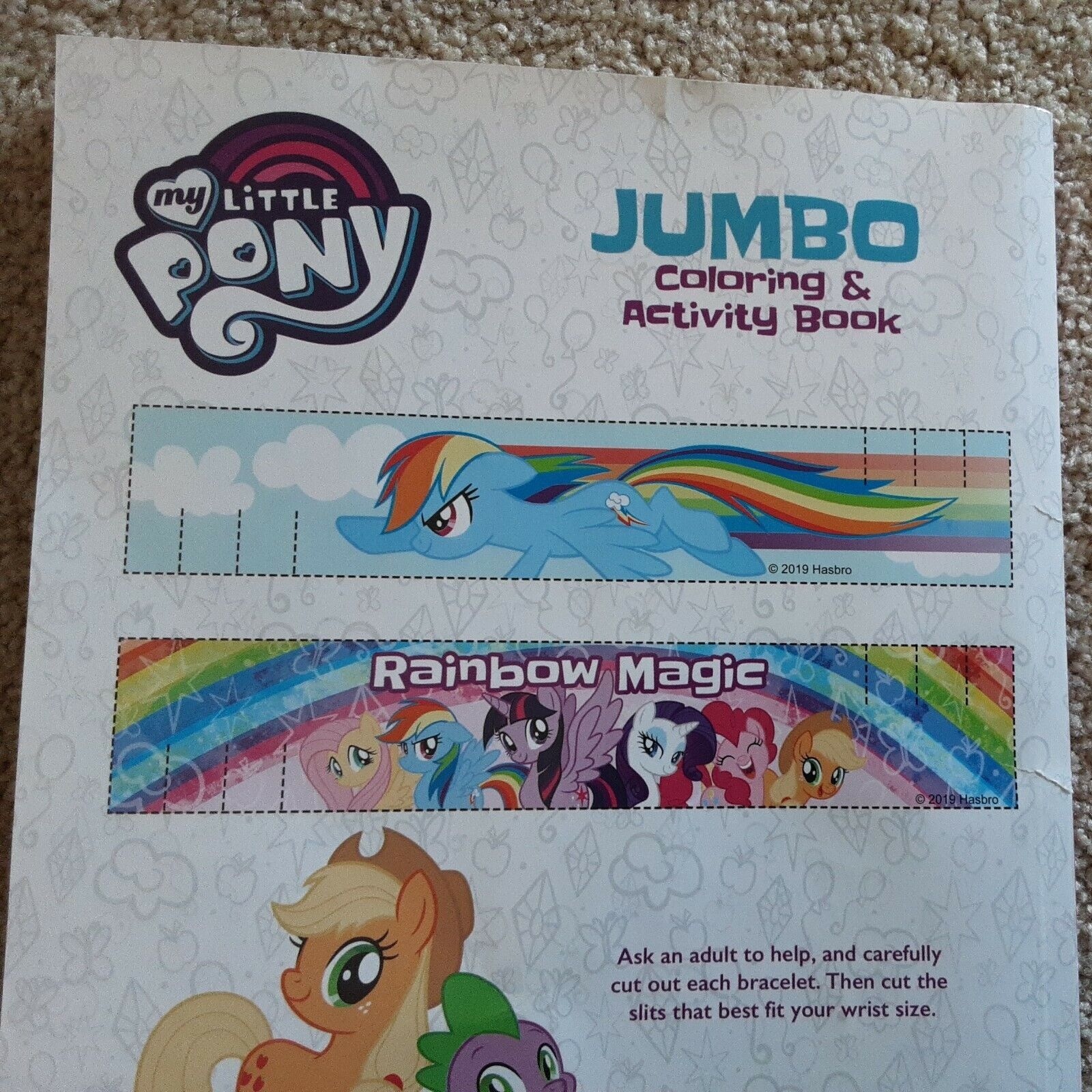 My little pony jumbo coloring activity books new bonus keychain