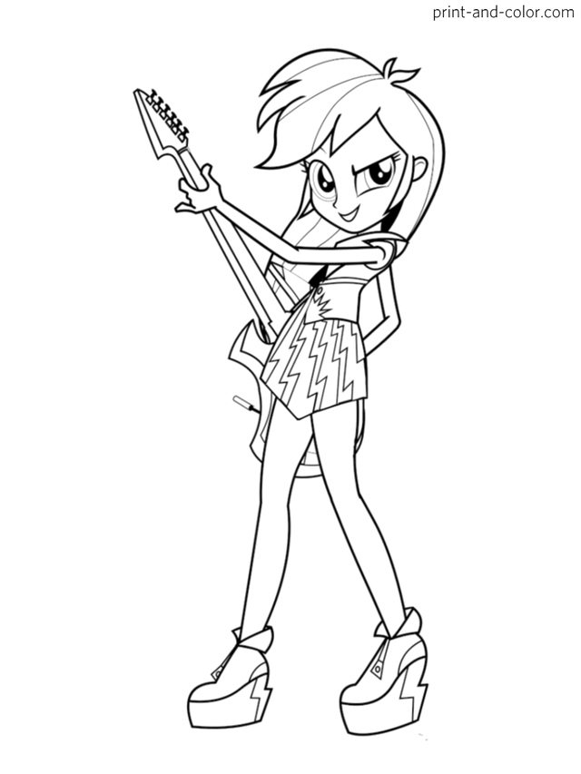 Equestria girls colouring pages main six edition rageregression