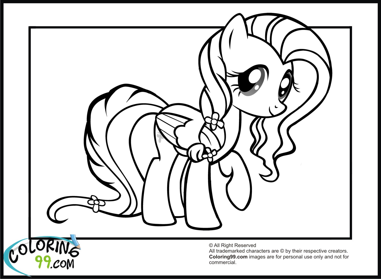 My little pony fluttershy coloring pages team colors