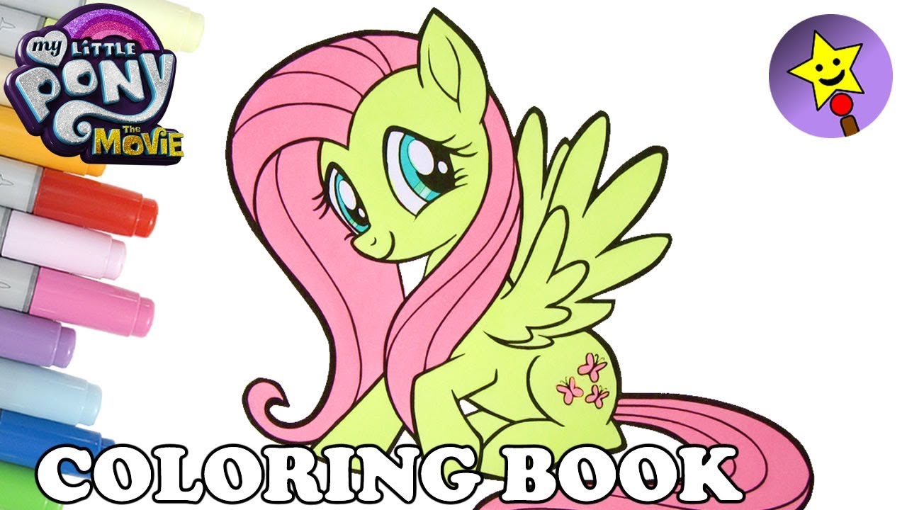 Fluttershy coloring book mlp my little pony the movie coloring page