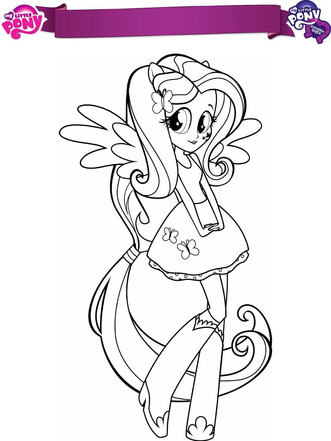 Get this equestria girls coloring pages pony fluttershy