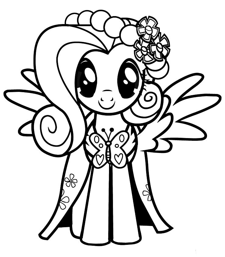 Fluttershy coloring pages printable for free download