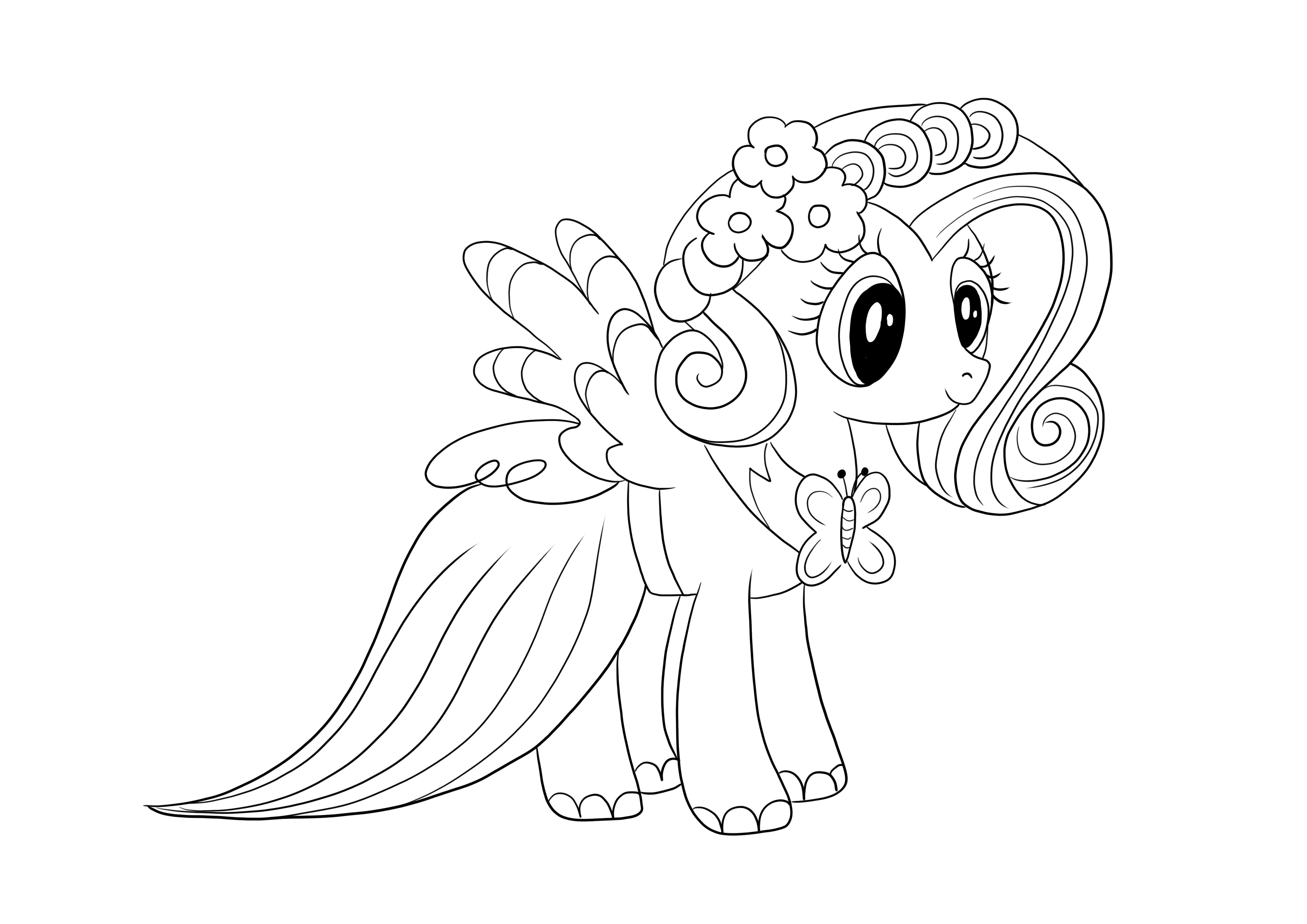 Fluttershy coloring and free downloading page