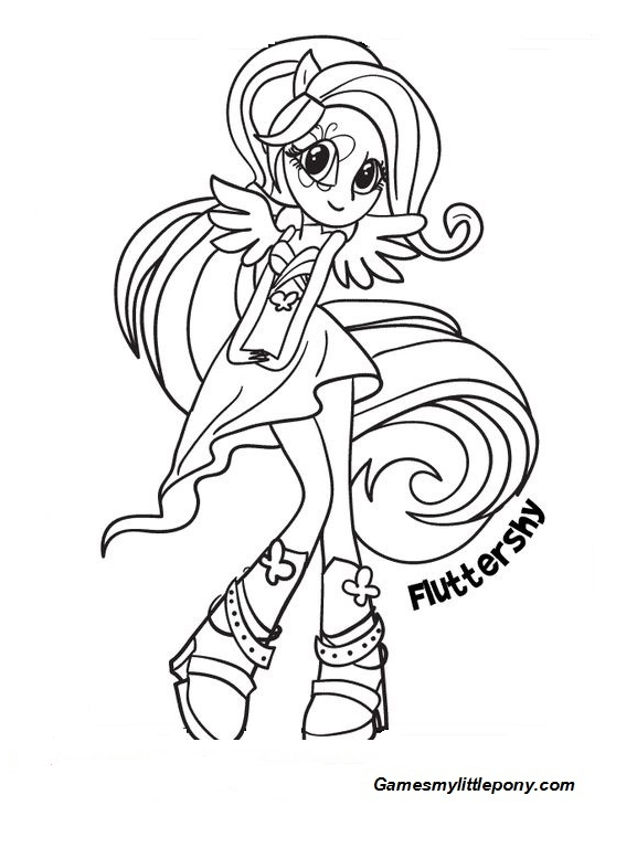 My little pony fluttershy coloring page