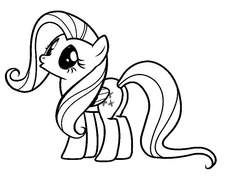 Fluttershy coloring pages printable for free download