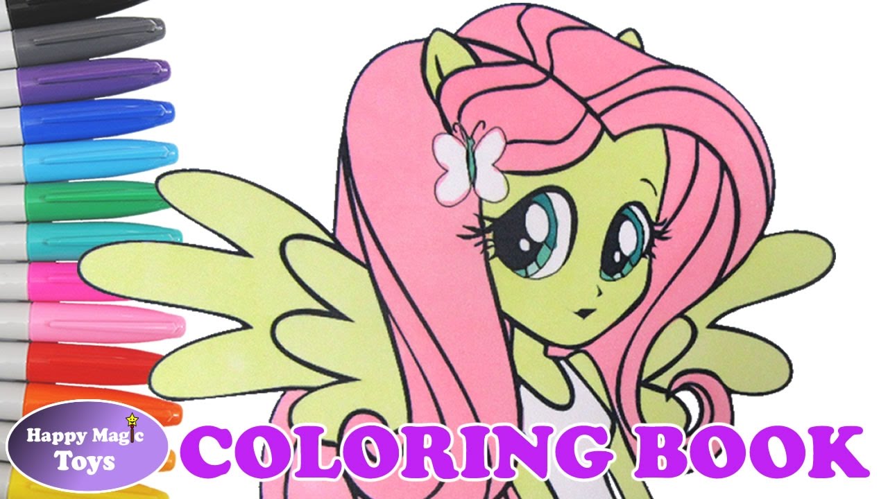 My little pony coloring book fluttershy equestria girls mlp happy magic toys