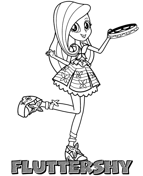 Fluttershy coloring page for girls