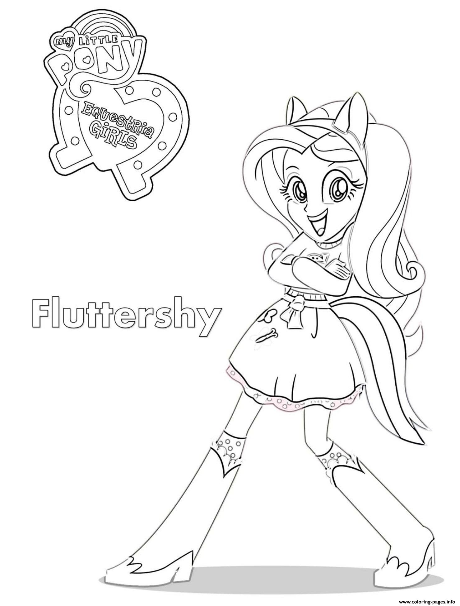 Equestria girls fluttershy coloring page printable