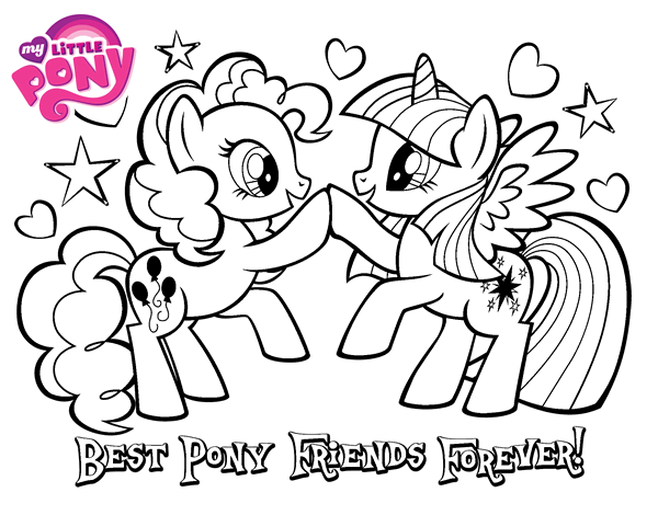 Best pony friends forever coloring page