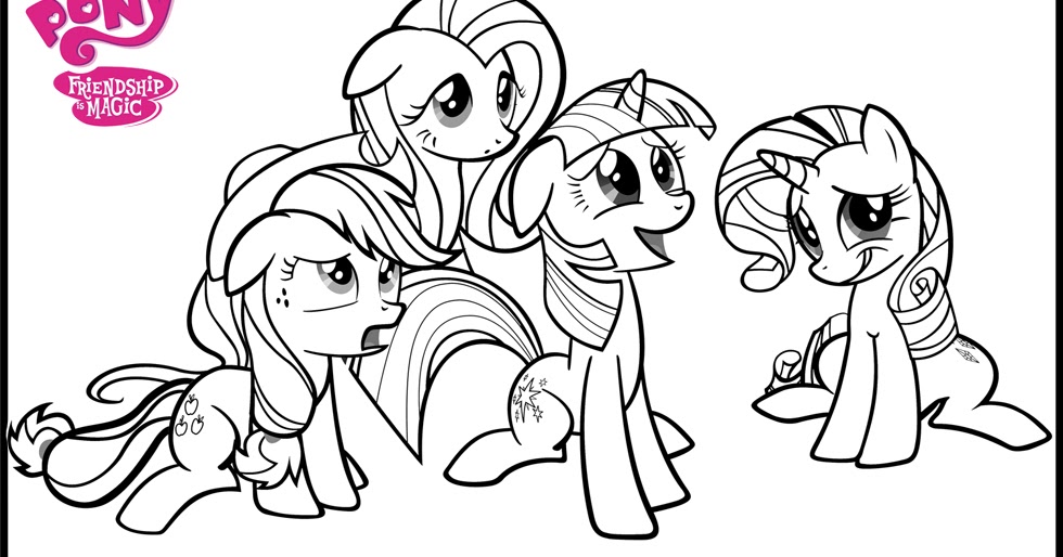 My little pony coloring pages friendship is magic team colors