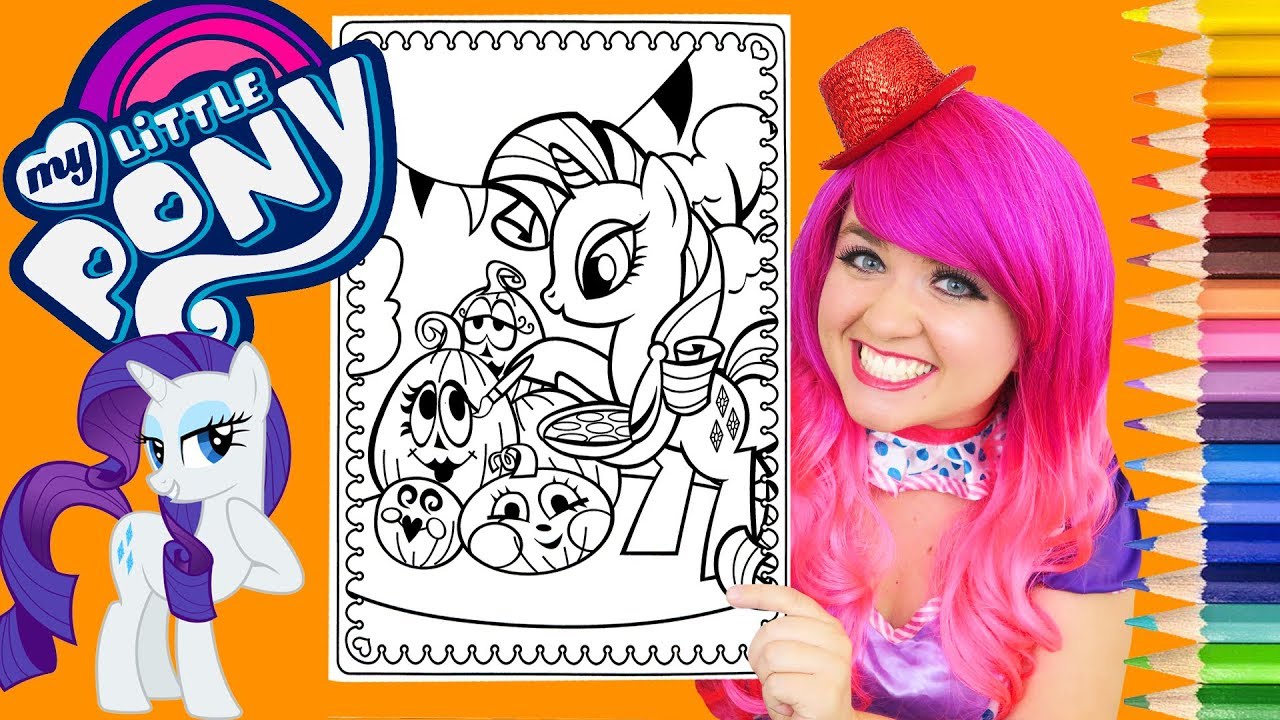 Coloring my little pony halloween coloring book page prismacolor colored pencil kimmi the clown