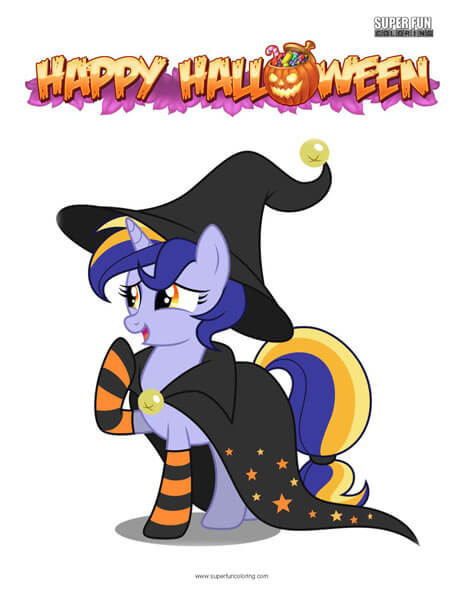 Halloween my little pony coloring page