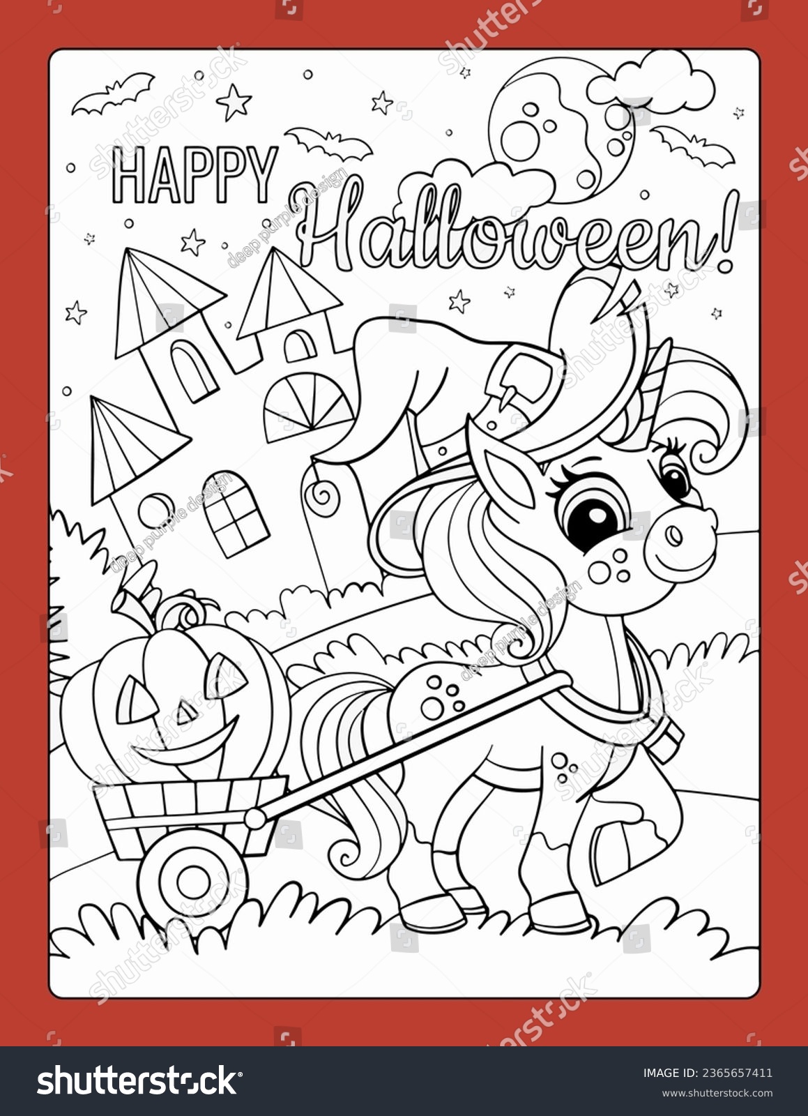 Halloween coloring pages kids party activity stock vector royalty free