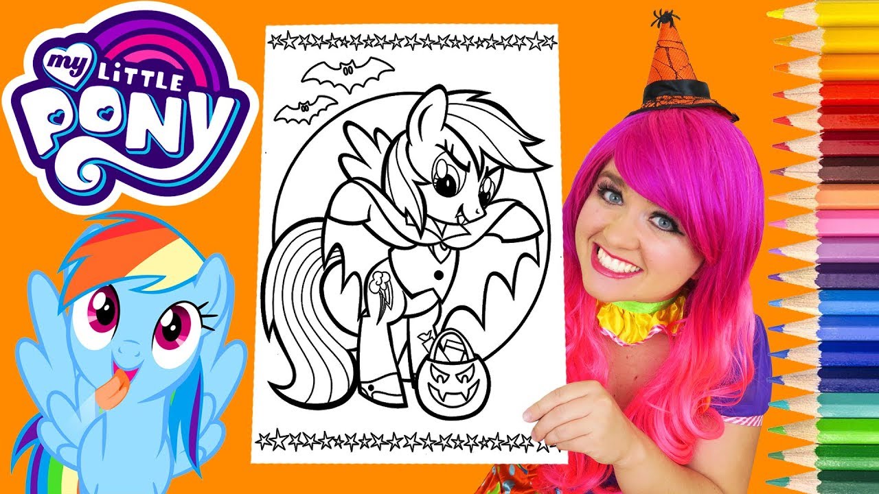 Coloring y little pony halloween rainbow dash coloring page prisacolor pencils kii the clown