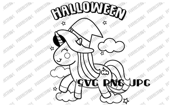 Halloween unicorn coloring svg coloring design coloring page kawaii cut file sublimation instant download svg png jpg