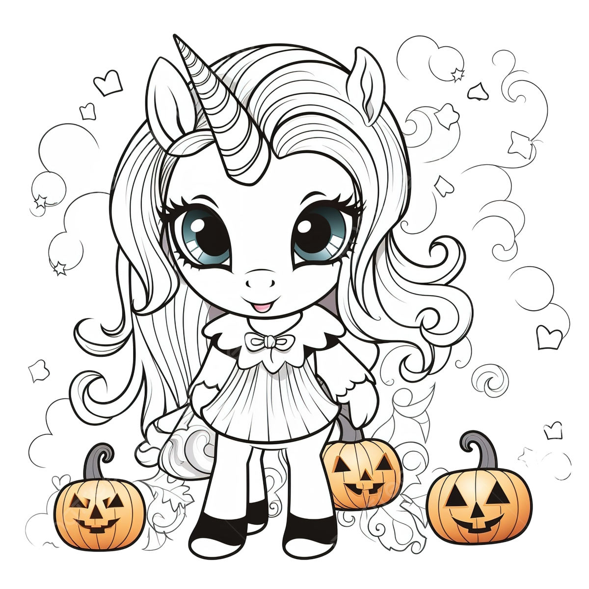 Halloween coloring pages png vector psd and clipart with transparent background for free download