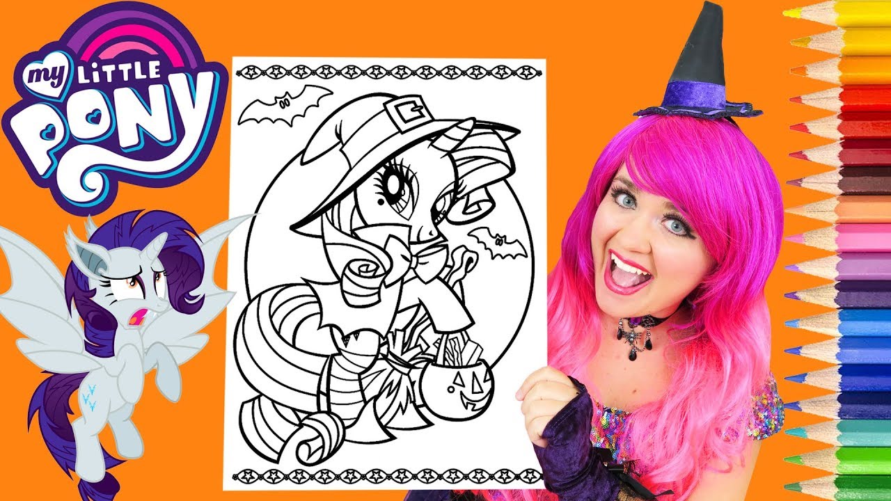 Coloring y little pony halloween rarity witch coloring page prisacolor pencils kii the clown