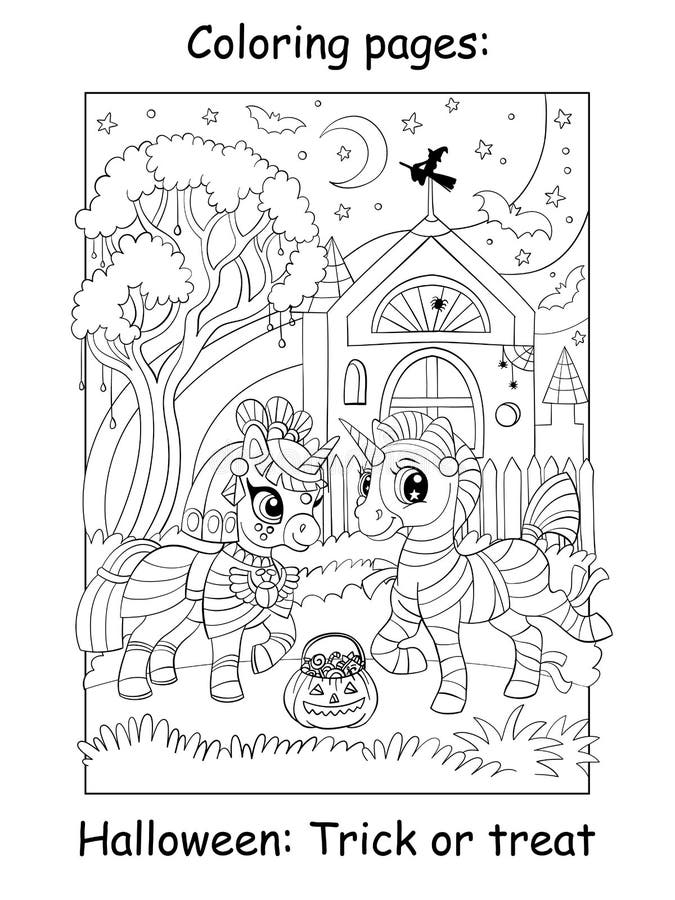 Halloween horse coloring page stock illustrations â halloween horse coloring page stock illustrations vectors clipart