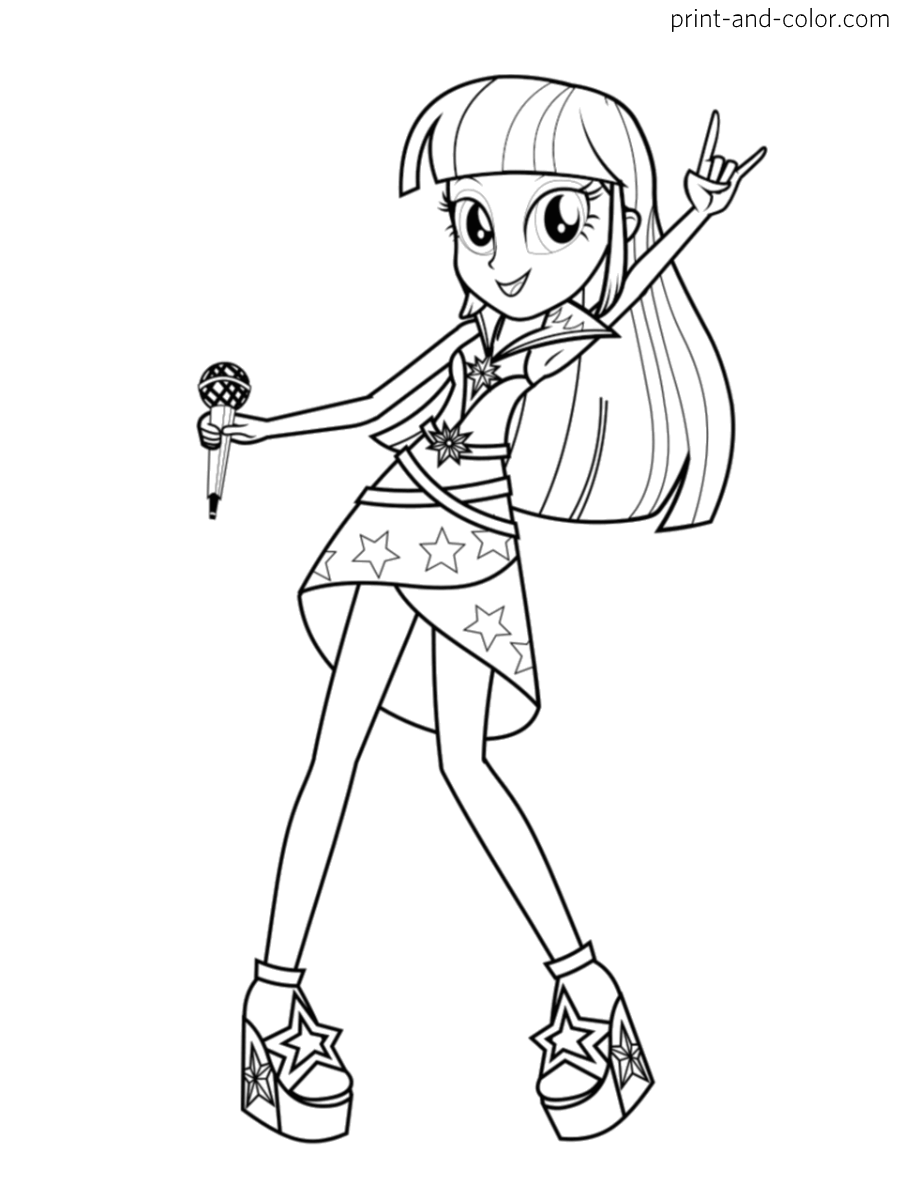 Equestria girls coloring pages print and color