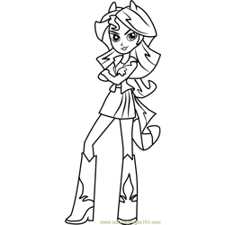 Sunset shimmer human coloring page for kids