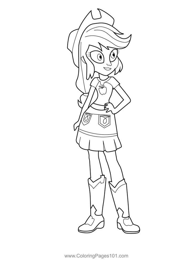 Applejack human my little pony equestria girls coloring page coloring pages for girls coloring pages my little pony